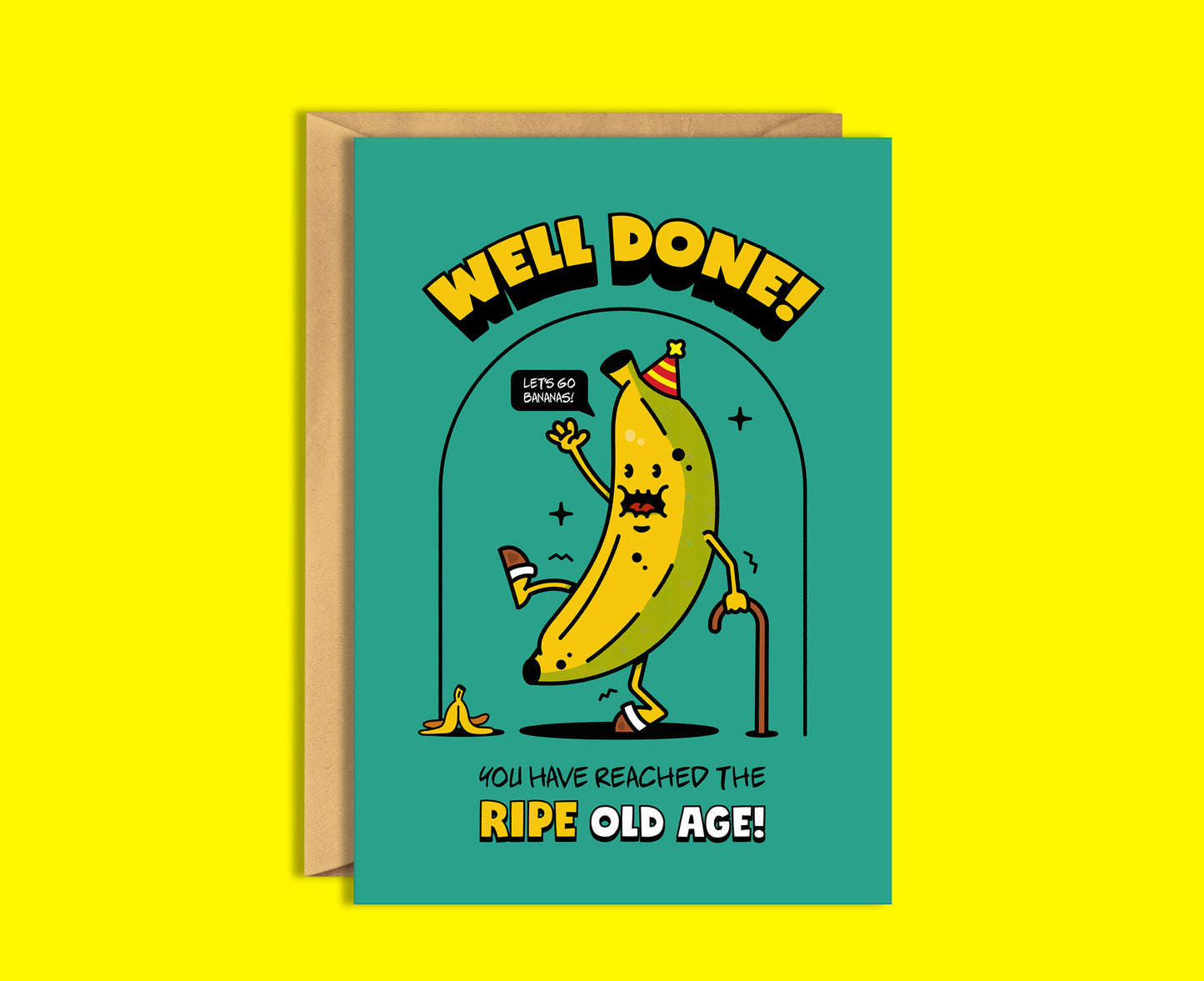 Ripe old age Banana Greeting Card - Funny Card - Cute Card