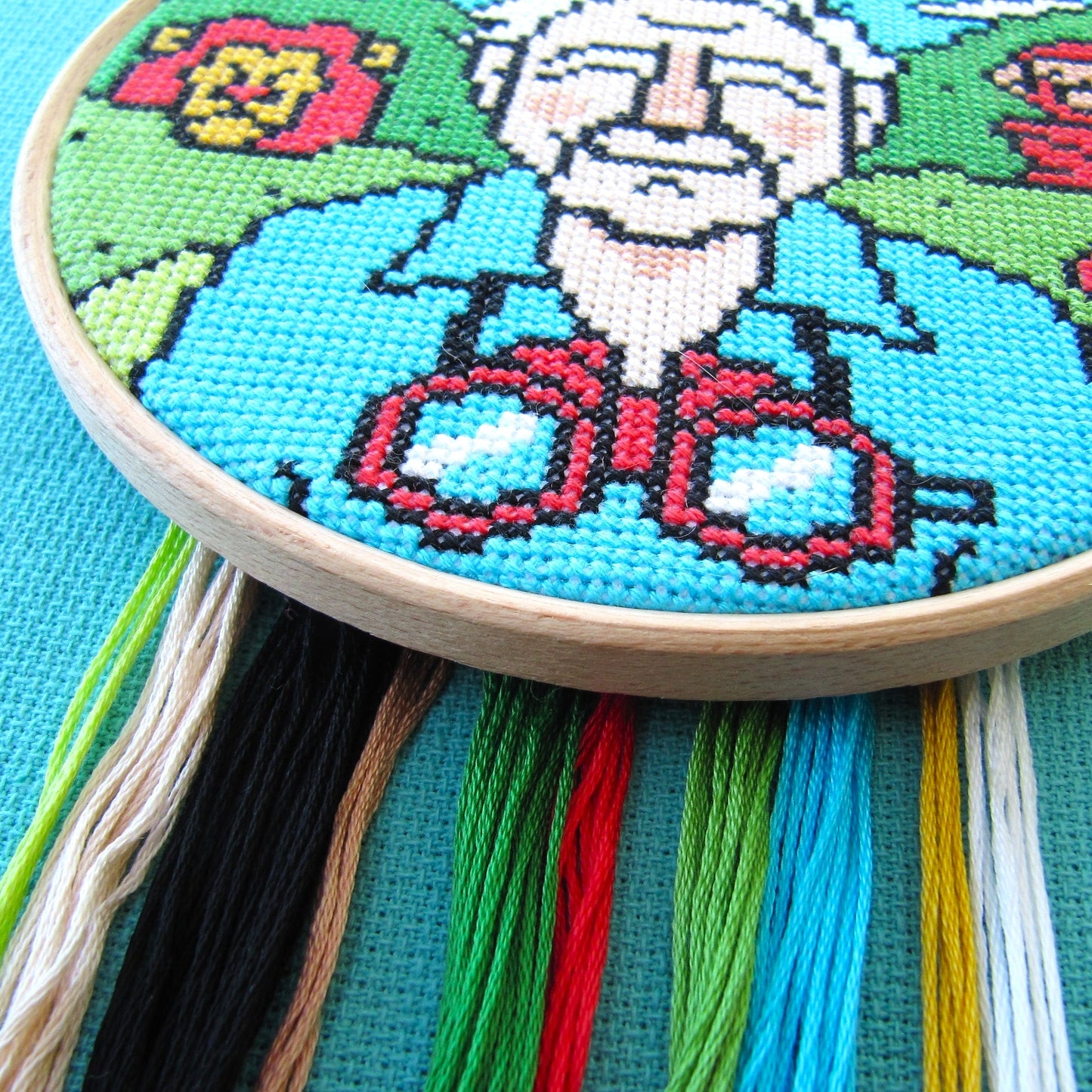 David Attenborough Cross Stitch Kit.-Geeky Little Monkey