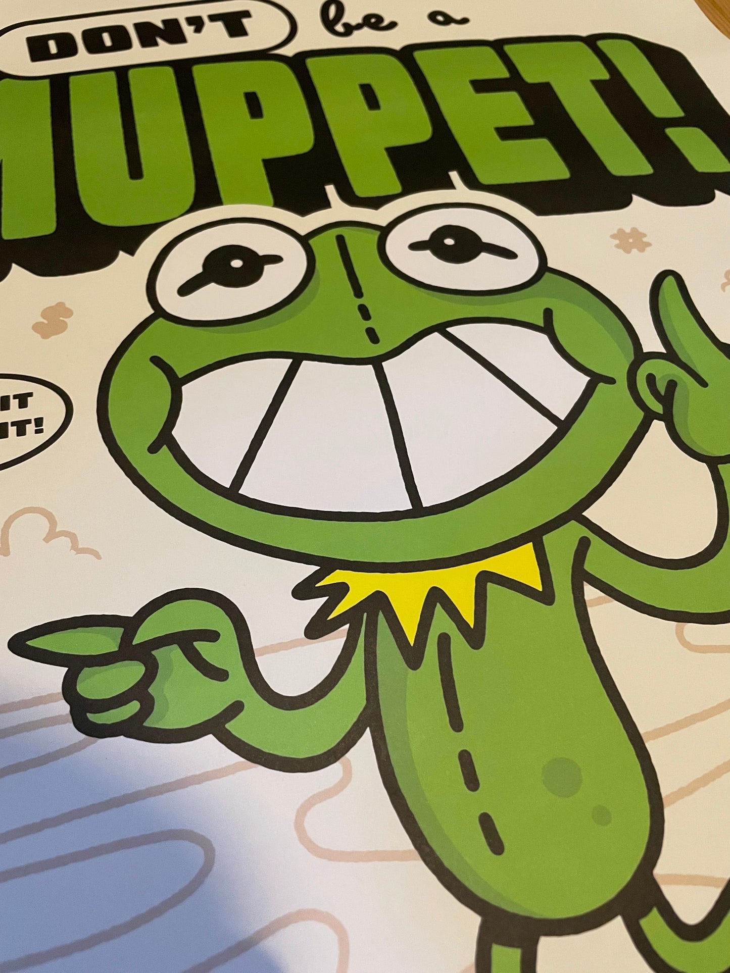 Don't be a Muppet! Retro quote Wall Print, Retro poster, Funny wall art