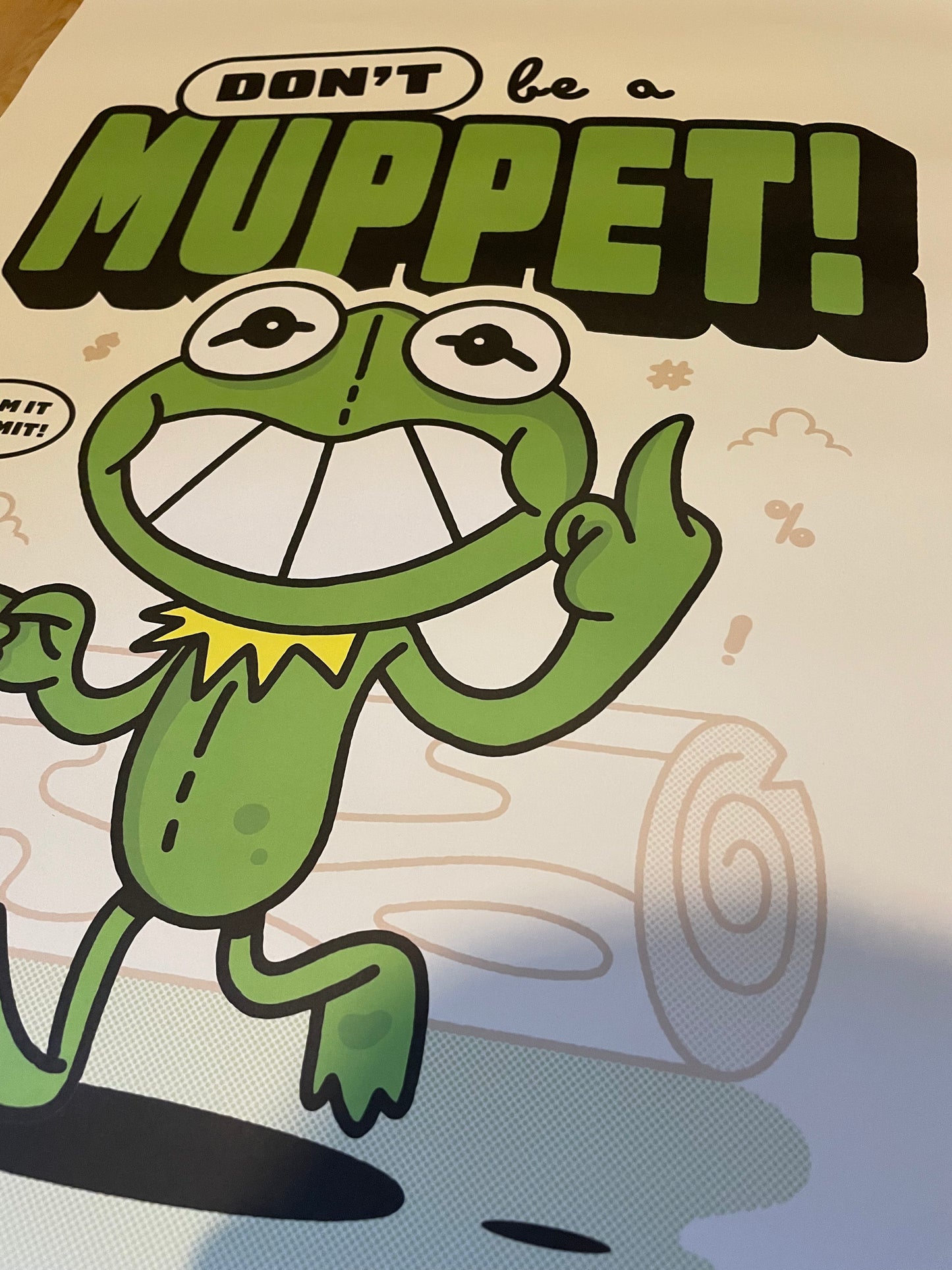 Don't be a Muppet! Retro quote Wall Print, Retro poster, Funny wall art