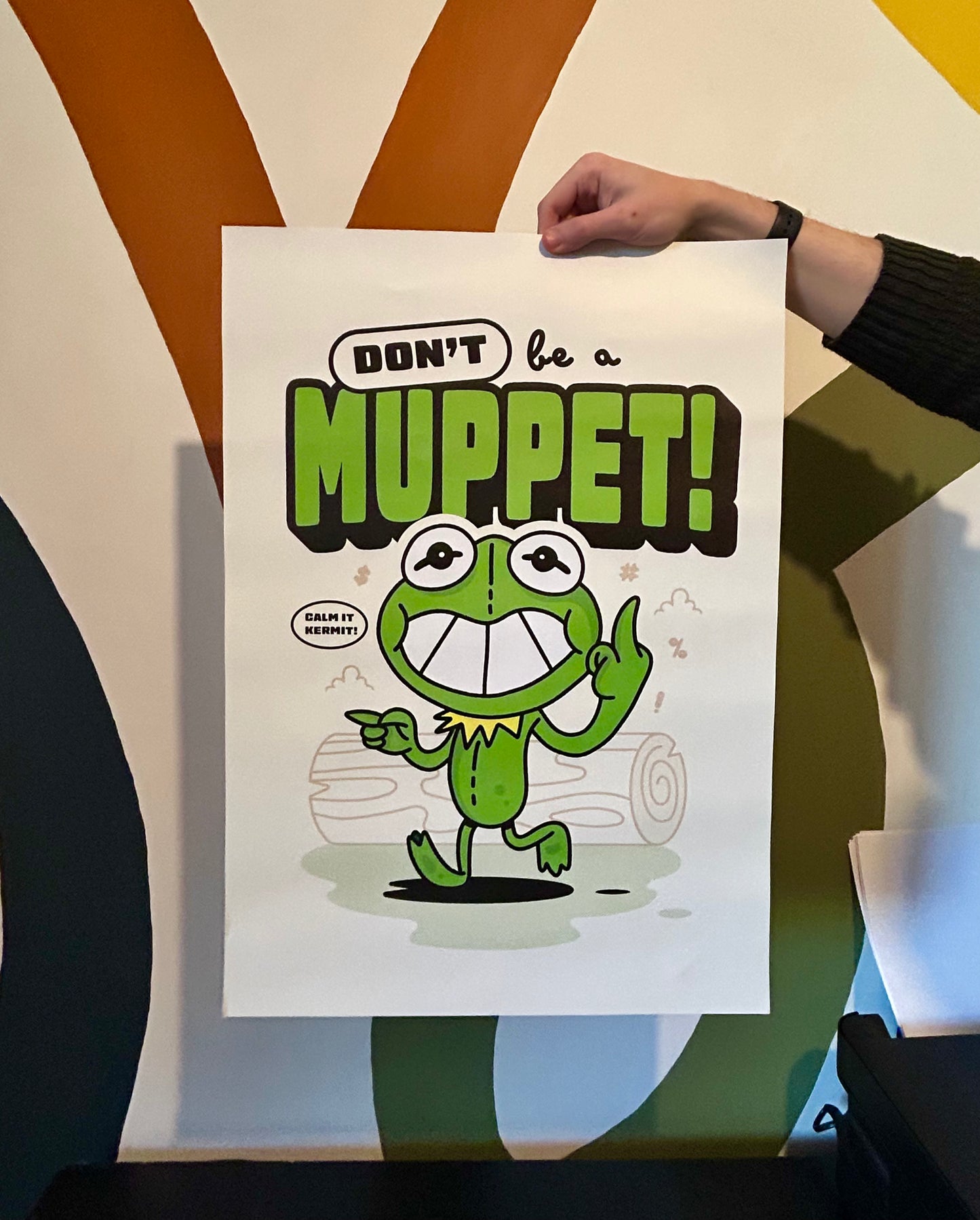 Don't be a Muppet! Retro quote Wall Print, Retro poster, Funny wall art