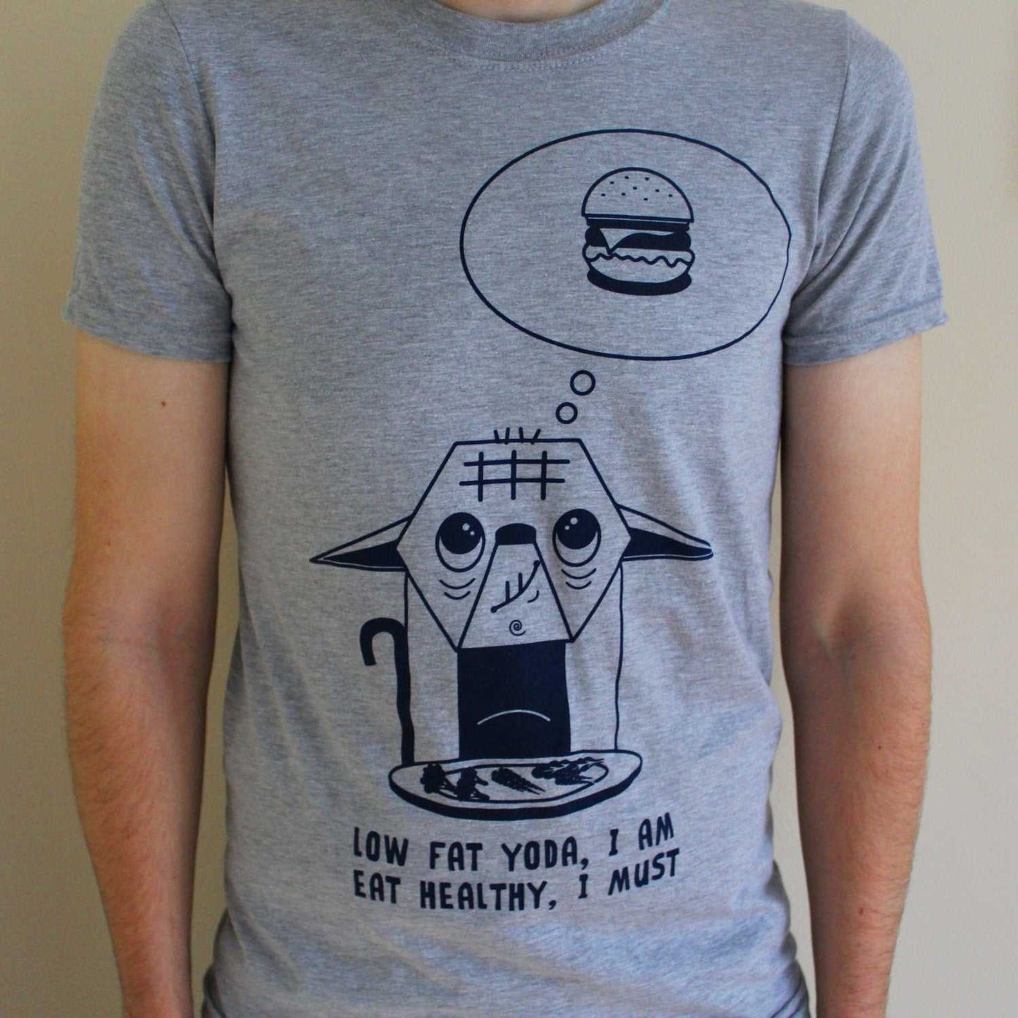 Low Fat T-Shirt Adult Sports Grey Unisex-Geeky Little Monkey