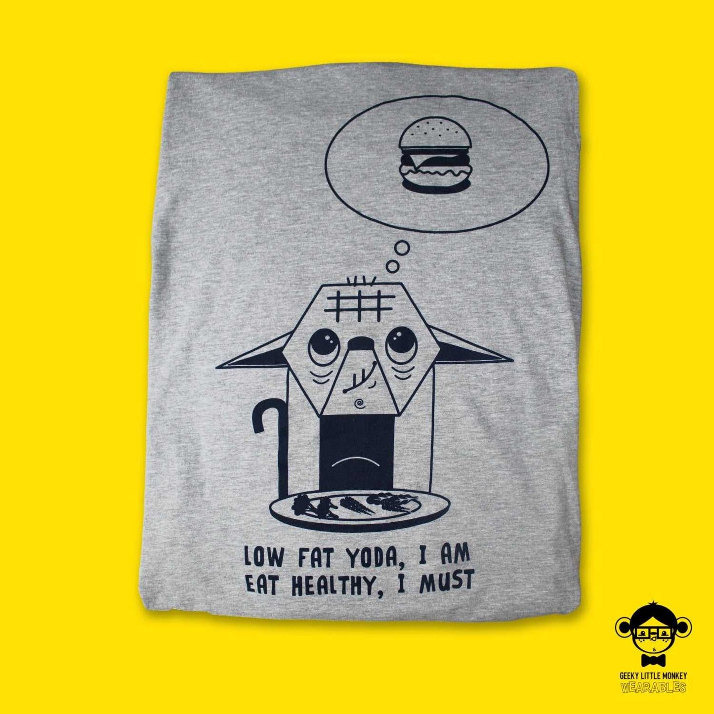 Low Fat T-Shirt Adult Sports Grey Unisex-Geeky Little Monkey