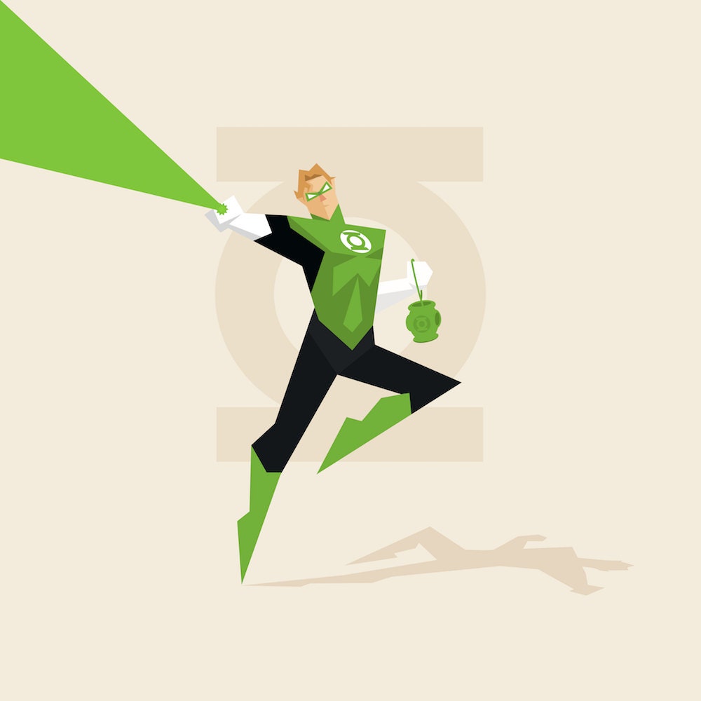 The Emerald Knight Superhero Art Print-Geeky Little Monkey