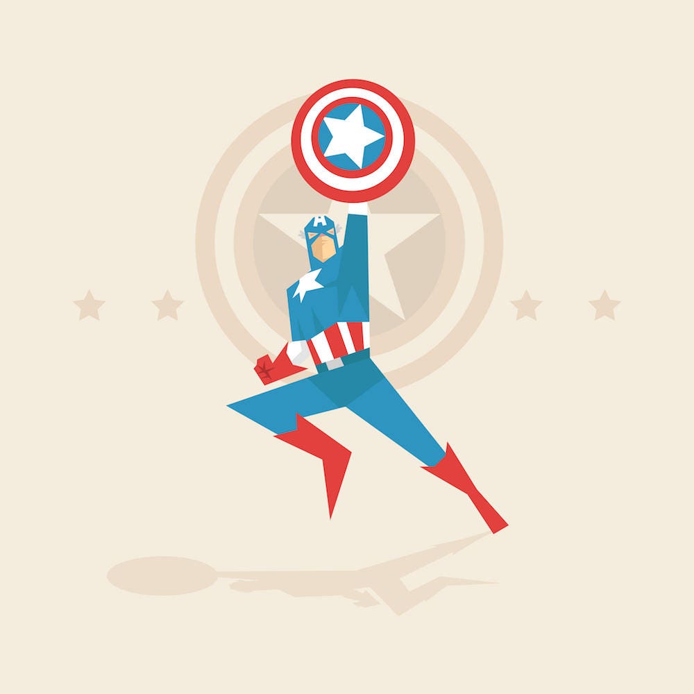 The Star-Spangled Avenger Superhero Art Print-Geeky Little Monkey