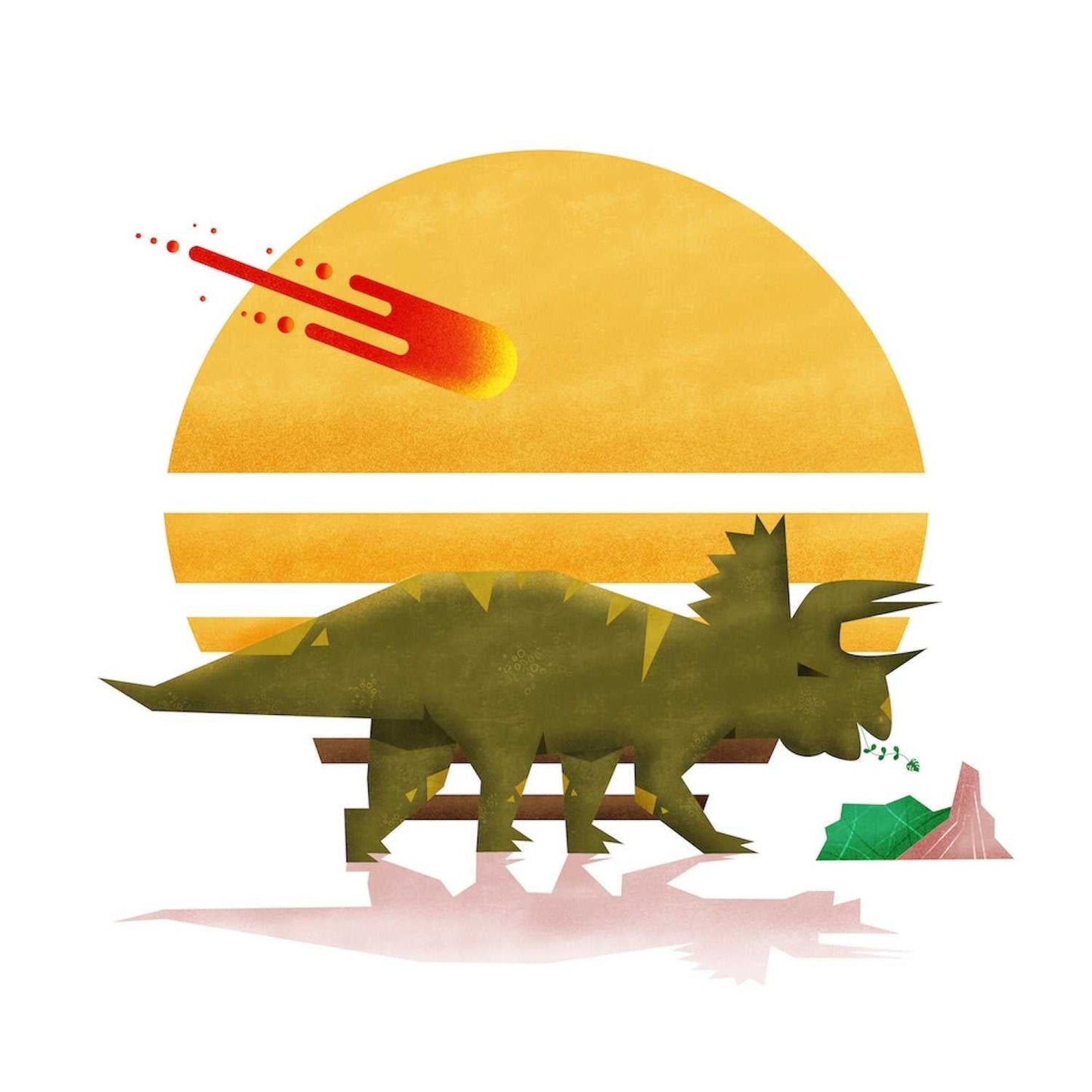 Triceratops Dinosaur Art Print-Geeky Little Monkey