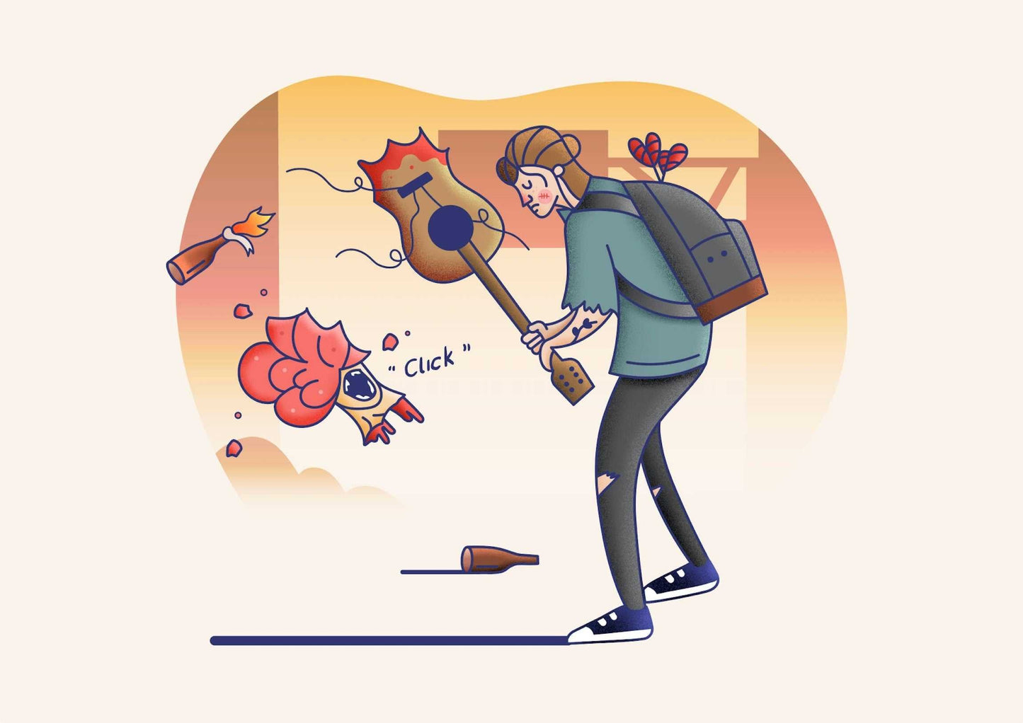 Pesky Clickers! A5 Postcard-Geeky Little Monkey
