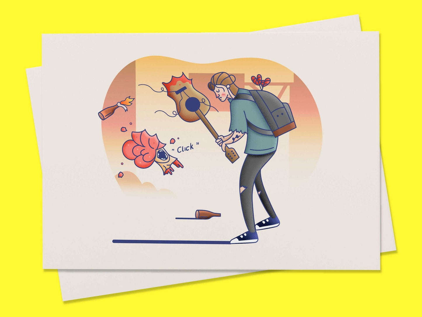 Pesky Clickers! A5 Postcard-Geeky Little Monkey