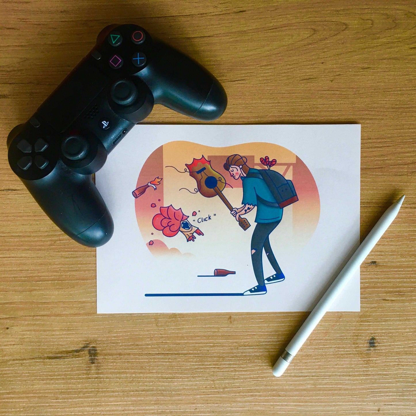 Pesky Clickers! A5 Postcard-Geeky Little Monkey