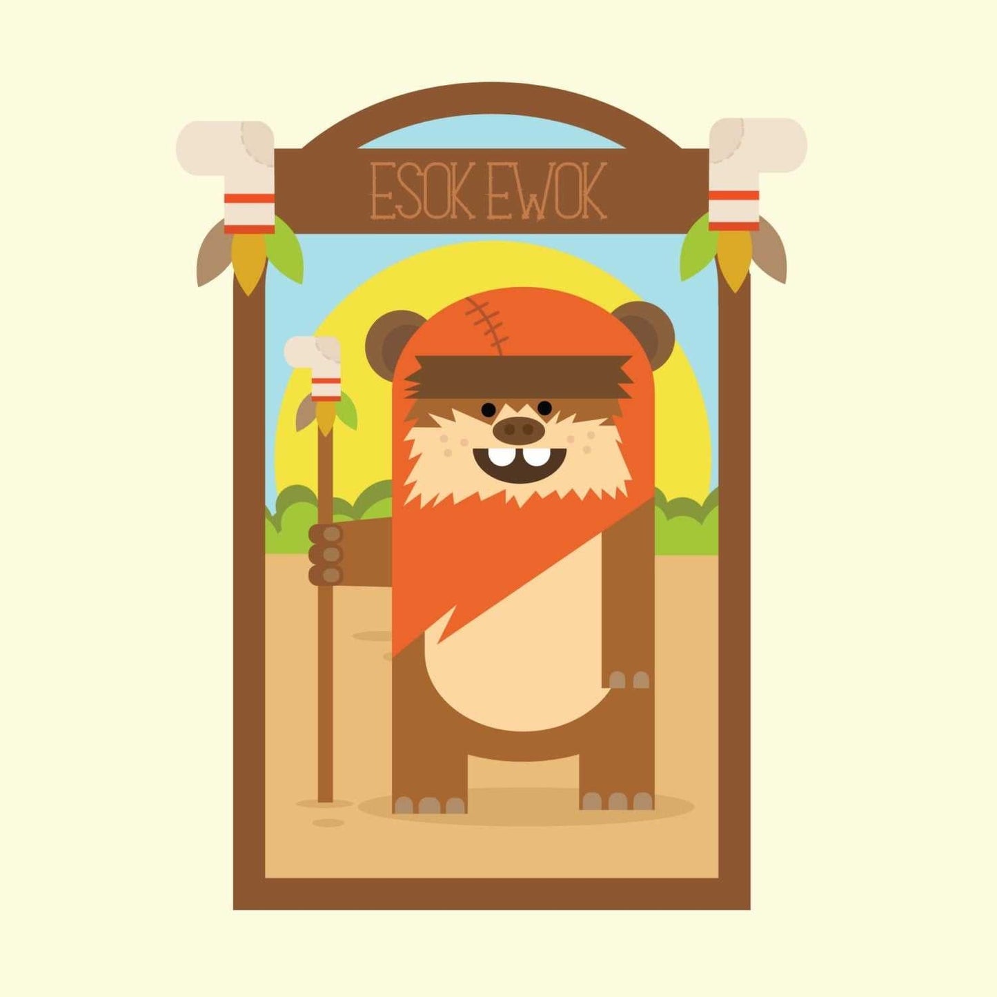 ESOK Ewok Art Print-Geeky Little Monkey