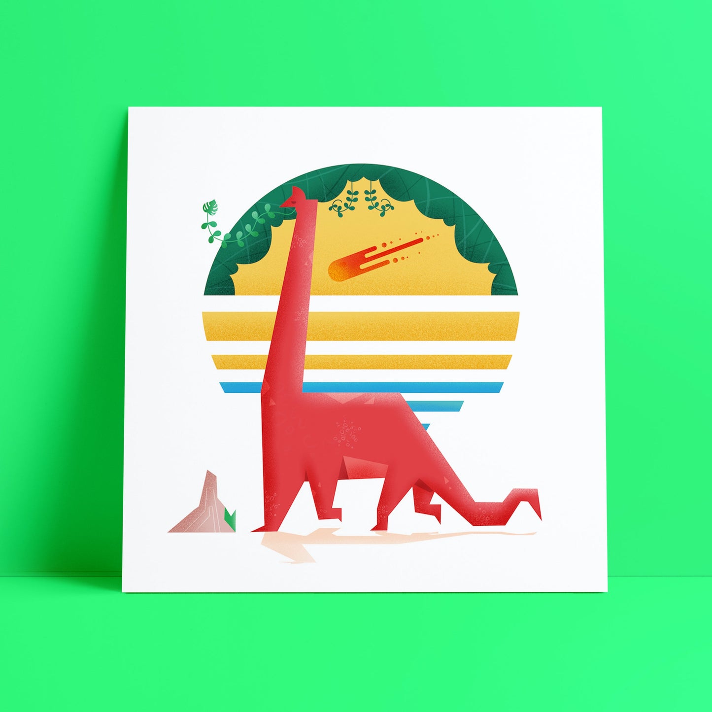 Brachiosaurus Dinosaur Art Print-Geeky Little Monkey