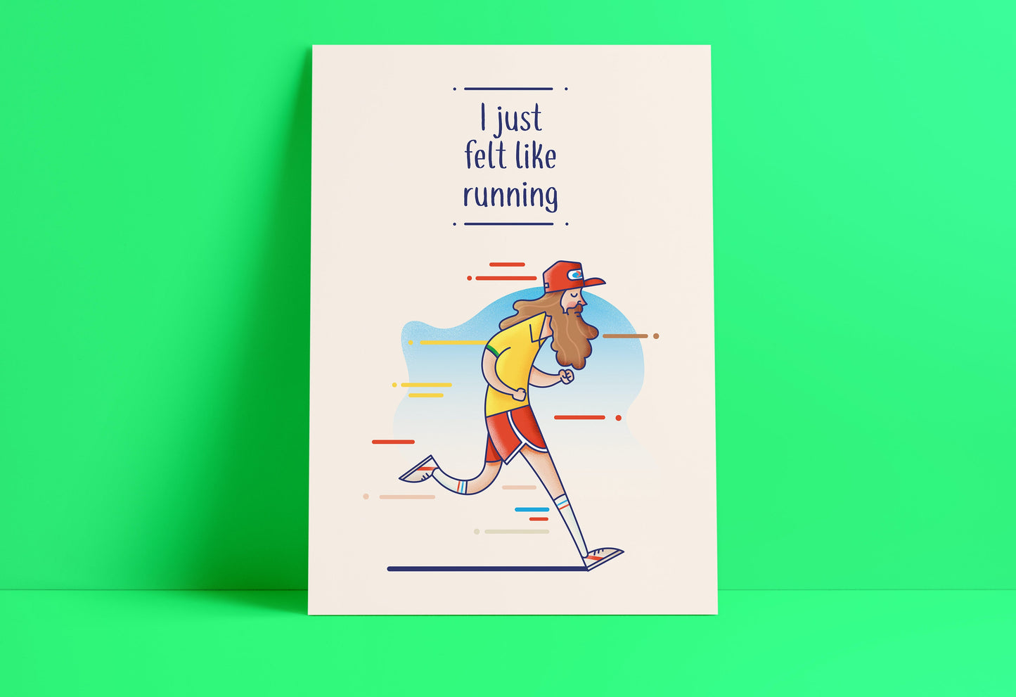 I just felt like running Forest Gump Art Print-Geeky Little Monkey