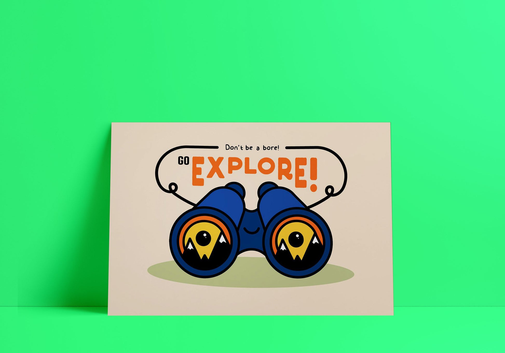 Don't be a Bore! Go Explore A6 Postcard-Geeky Little Monkey