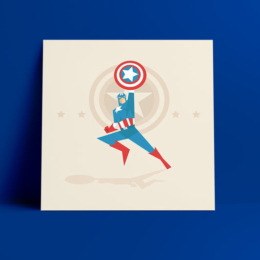 The Star-Spangled Avenger Superhero Art Print-Geeky Little Monkey