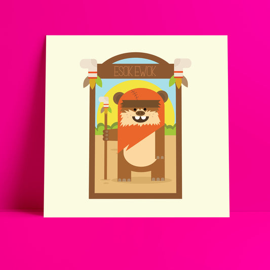 ESOK Ewok Art Print-Geeky Little Monkey